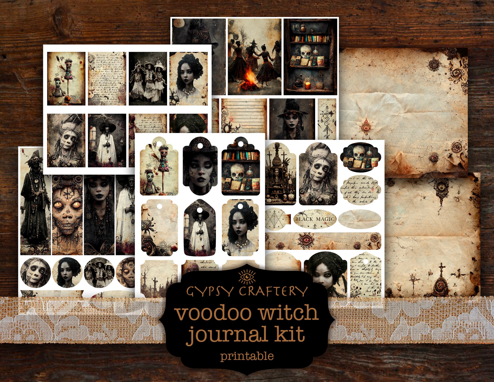 Voodoo Witch Junk Journal Kit, Printable Ephemera (digital Download) - Etsy