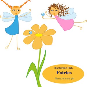Fairy Clipart, Fairy Illustration, Flower Clipart, Maria&#39;s Fairies, Digital Fairy, Digital Flower, Clipart for Children