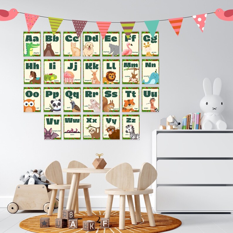 Jungle & Animal Alphabet Posters Editable Alphabet Letters Etsy