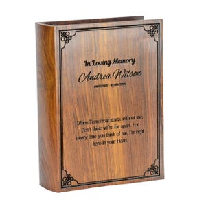 Personalization Wooden Cremation urns for Human Ashes, Book Shaped Cremation Urn for Human Ashes, Custom Memorial Urn