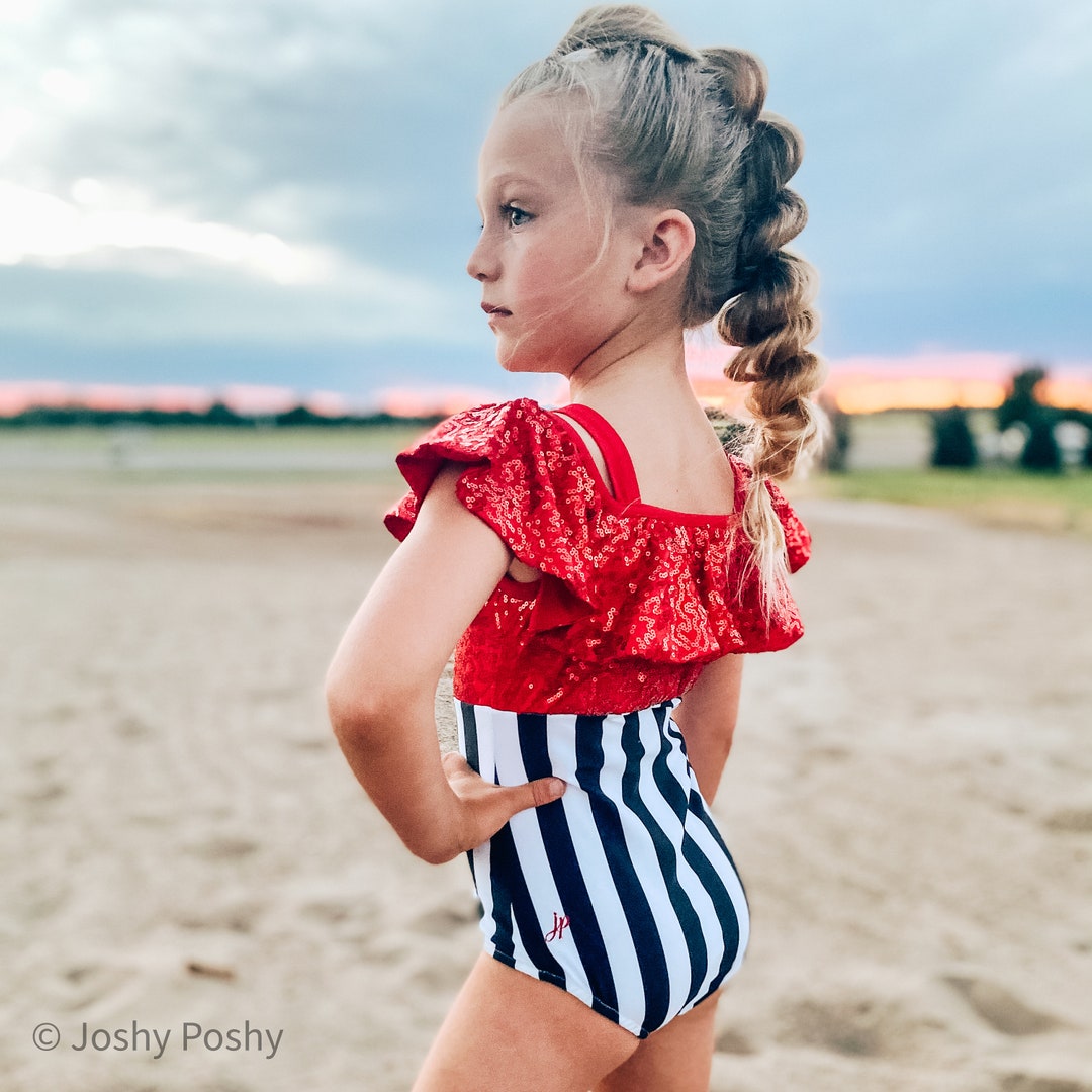 The Ruby Girl S Swimsuit Etsy