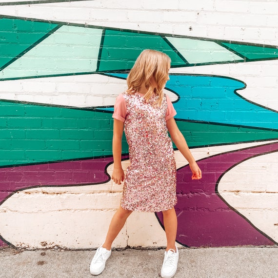 sequin t shirt dress