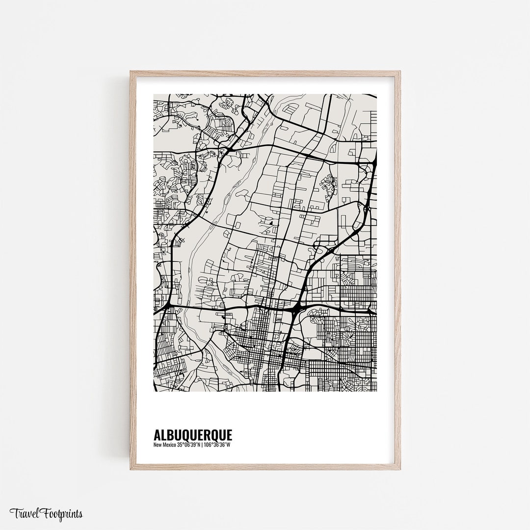 ALBUQUERQUE Art Print, Albuquerque Wall Art, Minimalist Albuquerque Map