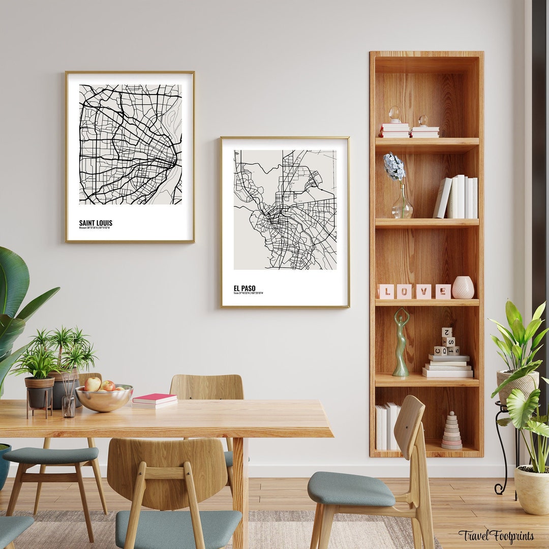 EL PASO City Map, El Paso Poster, El Paso Texas Print, El Paso Street