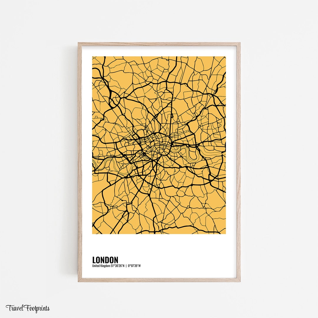 LONDON Wall Art, London Print, London Map Poster, Modern Minimalist