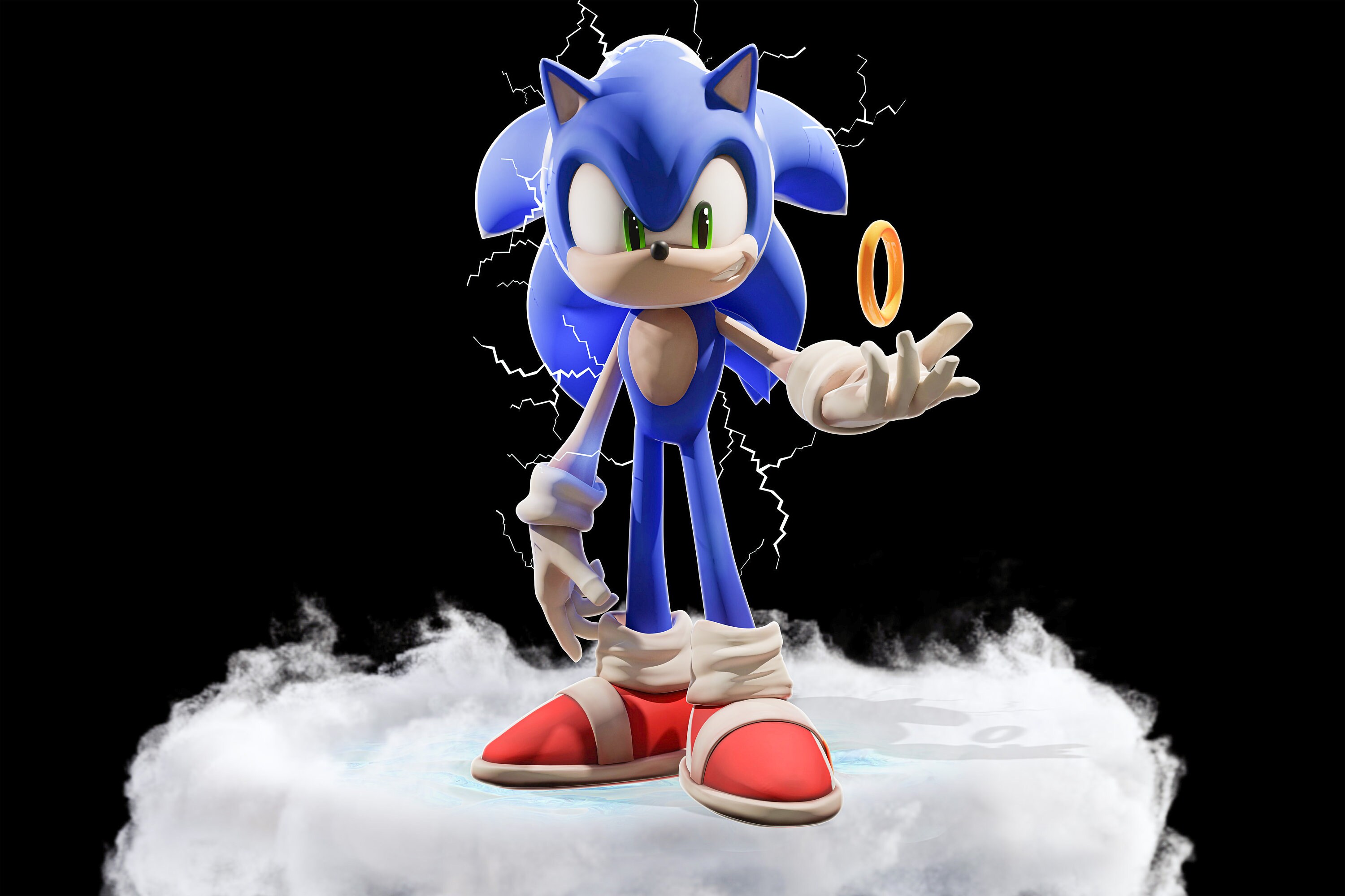 new classic sonic model and render! ( i used blender) : r