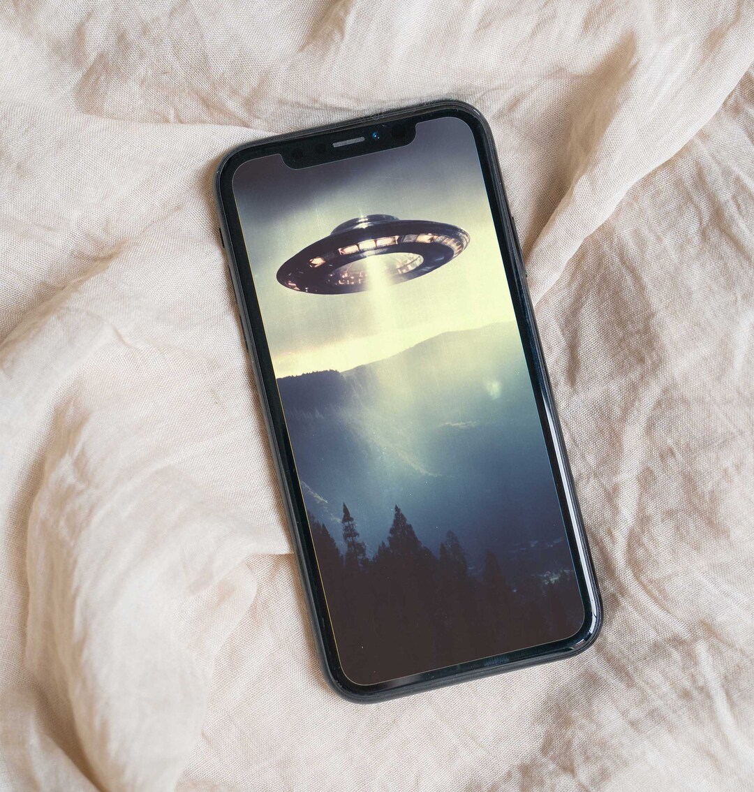 UFO Over the Treetops Phone Wallpaper Digital Download Etsy