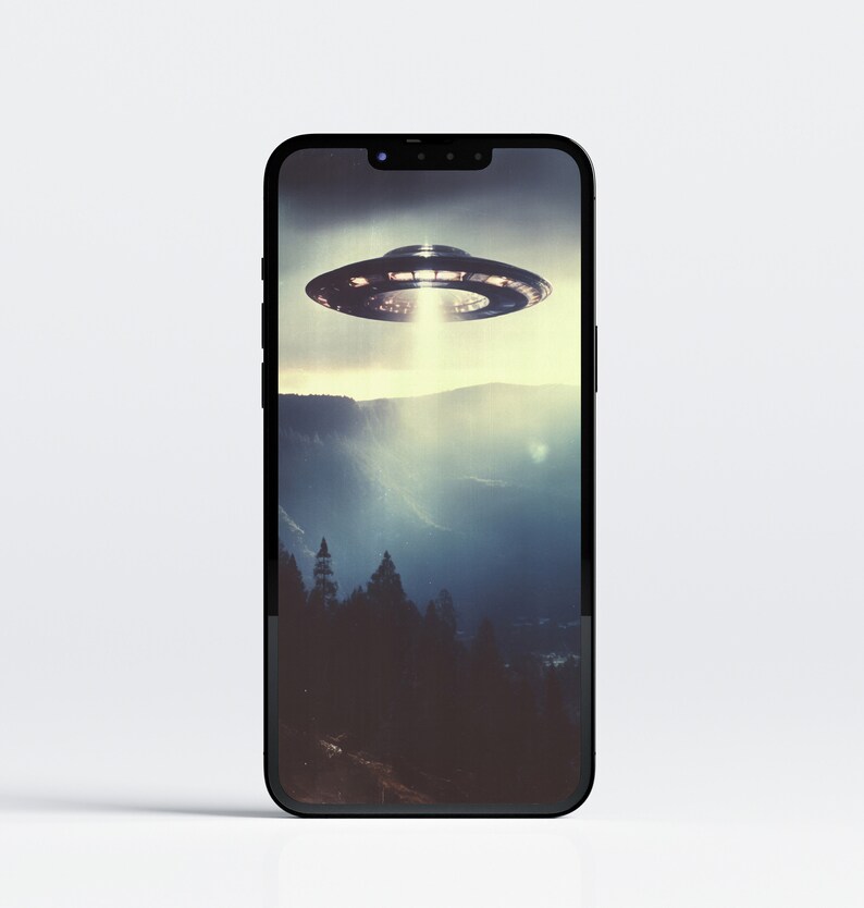 UFO Over the Treetops Phone Wallpaper Digital Download Etsy