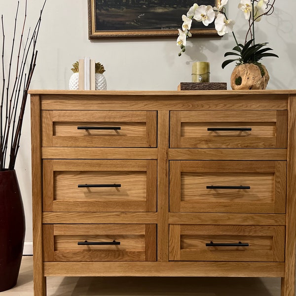 Handcrafted Wooden Dresser, Modern Handcrafted Wooden Dresser, Made Custom with Cherry, White Oak, or Walnut