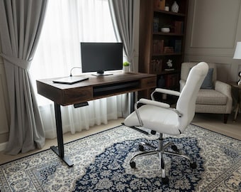 Walnut Standing Desk | Electric Sit-Stand Desk with Drawers | Modern Ergonomic Office Furniture