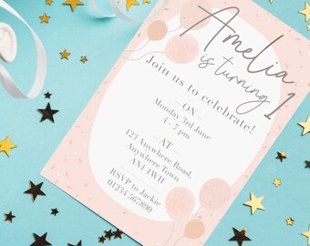 First Birthday Invitations | Personalised 1st Birthday Invitations | Custom Age Invitations | Babys First Birthday | Wild One