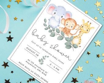 Invitaciones para baby shower, Invitaciones de revelación de género, Fiesta de nuevo bebé, Padres primerizos, Fecha de nacimiento, Niño o niña/