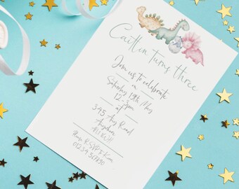 Dinosaur Birthday Invitations Personalised | Childrens Birthday Party Invites