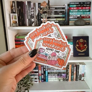 Cosy Bookish Weekend Ticket Aufkleber | Herbstdekor | Gestanzte Aufkleber