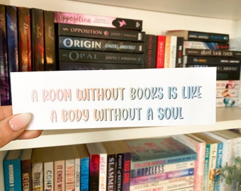 A Room Without Books is Like a Body Without a Soul | Cardstock | Bookmark | Book Lover Gift