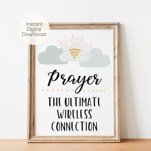 Prayer Ultimate Wireless Connection Printable | Prayer Definition | Prayer Quote | Religious Quote | Christian Art | Faith Art