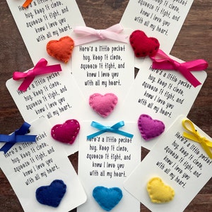 Pocket Heart, Pocket heart Hug, Thinking of you, Miss You, Mother’s Day gift, Back to school support, pocket heart poem custom, pocket hug