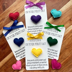 Pocket Heart, First Day Hug, Pocket heart Hug, Back to school support, pocket heart poem custom, pocket hug