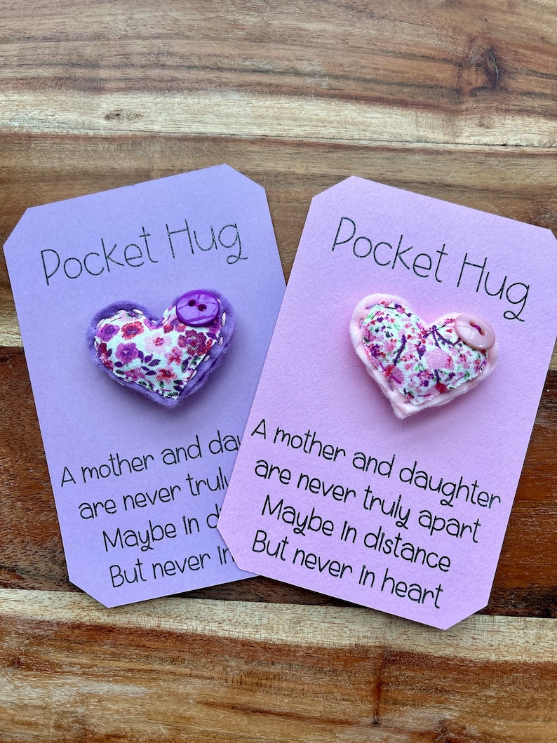 Pocket Heart, Pocket Hug, Mom Daughter Gift, Mom Thinking of You