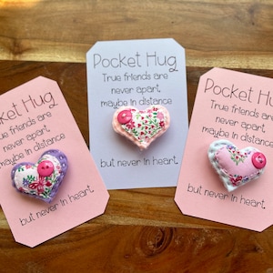 Pocket Heart, Pocket Hug, Thinking of you, Miss You, friendship gift, Back to school support, pocket heart poem custom, pocket heart hug