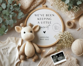 Giraffe Pregnancy Announcement: Gender Neutral Social Media Reveal (Digital Download)