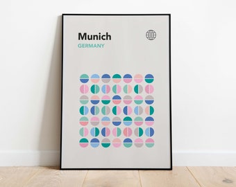 Affiche Bauhaus de Munich | Décoration murale Allemagne Mid-Century moderne