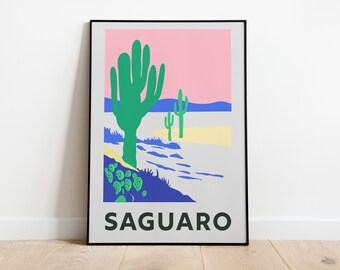 Saguaro National Park Giclée Poster, Modern Wall Art
