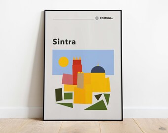 Sintra Portugal Poster | Minimalist Bauhaus Travel Print