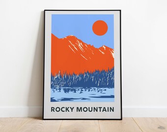 Rocky Mountain National Park Poster, Modern Art Print