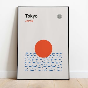 Tokyo Bauhaus Poster | Tokio Kunst | Mid Century Modern Vintage Wandkunst | Japan Reise Poster