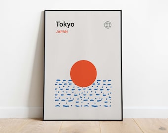 Impression d'art Bauhaus de Tokyo | Poster de voyage Mid-Century au Japon