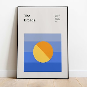 affiche du parc national des Norfolk Broads de Zazzle.be Liste d'envies Vous avez des idées ? affiche du Bauhaus | Oeuvre d'art moderne milieu du siècle | Impression de l'emplacement du parc national du Royaume-Uni