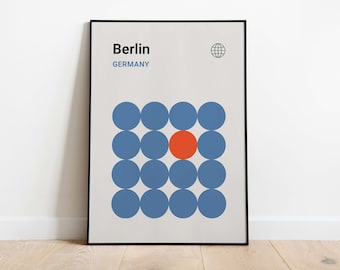 affiche du Bauhaus de Berlin | Impression de voyage Mid-Century moderne en Allemagne