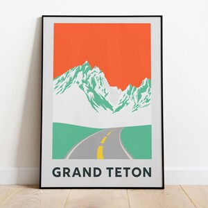Grand Teton Nationalpark Poster, US Nationalparks, Nationalparks Plakat, Reiseplakate Nationalparks, Statement Wandkunst