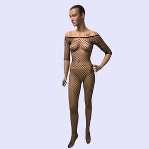 sheer mesh bodysuit woman See through babydoll bodysuit See thru underwear thong bodysuit Transparent catsuit