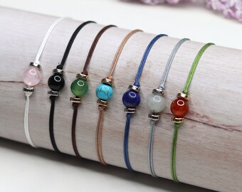 Armband mit Edelsteinperle | Unisex | Makrameeknoten | Armband | Glücksbringer