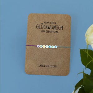 Personalisierte Karte zum Geburtstag | Armband | Happy Birthday | Kraftpapier |  Din A6 Postkarte | Herzlichen Glückwunsch