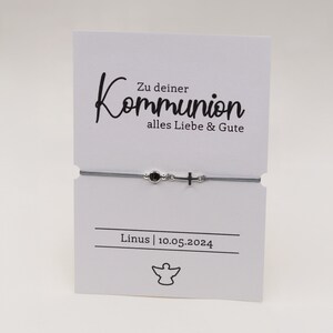 Personalisierte Karte mit Armband Konfirmation Kommunion Aquarellpapier Din A6 Karte Herzlichen Glückwunsch Alles Gute Bild 7