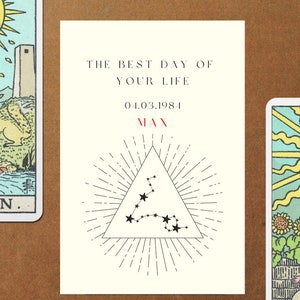 Tarjeta de felicitación personalizada Tarjeta de cumpleaños Tarjeta de felicitación Horóscopo Astrología Horóscopo Signo del zodiaco Signo