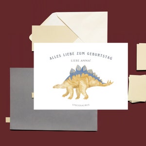 Tarjeta de felicitación personalizada Tarjeta de cumpleaños para bebé niño Dino Tarjeta de felicitación Dinosaurio