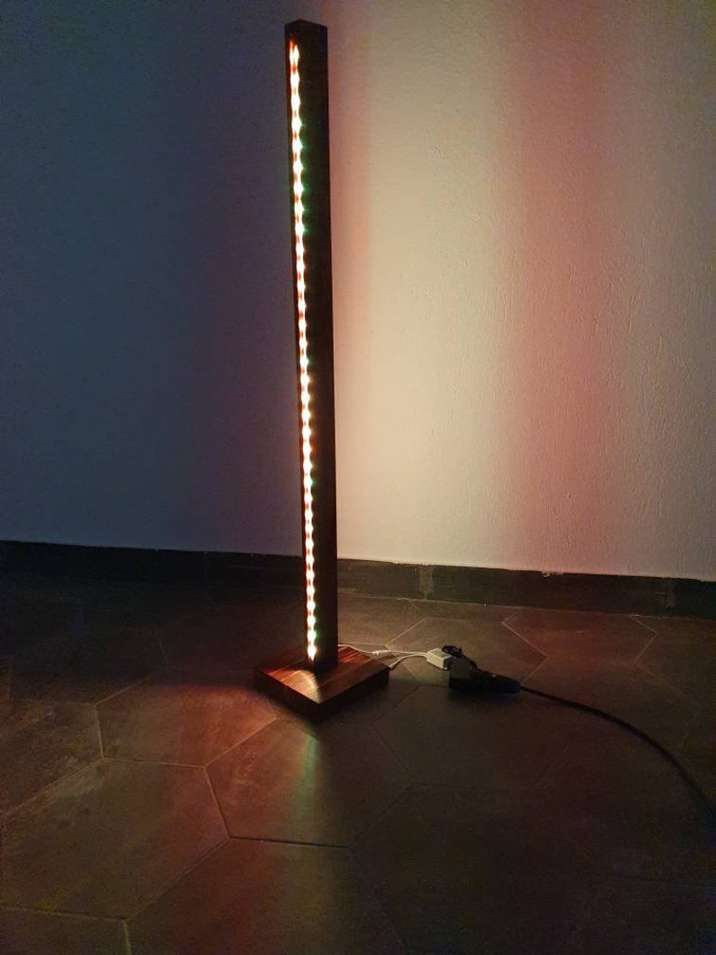 Handmade Wood LED Floor Lamp Modern Floor LED Lamp Floor Led Lamp Floor Light Night Light Accent Lamp LED Lamp Standing Light imagem 7