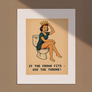 Funny Bathroom Wall Art Set – Retro Toilet Humor Prints, Vintage Restroom Posters, Printable WC Decor, Digital Download
