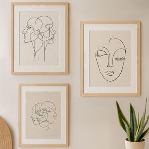 Face Line Art Print, Set Of 3, One Line Art, One Line Drawing Poster, Minimalist Line Art, Woman Line Art Print, Line Art Digital Prints