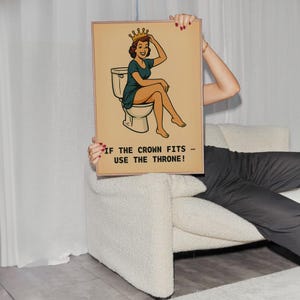 Funny Bathroom Wall Art – Retro Toilet Humor Prints, Vintage Restroom Posters, Printable WC Decor, Digital Download