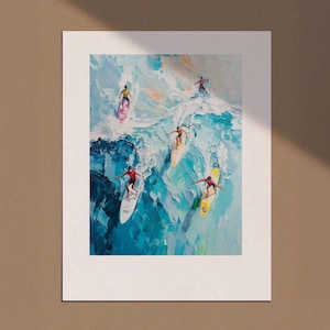 Surfing Wall Art Print, Big Wave Print, Aerial Surfing Print, Surf Poster, Aerial Photography, Ocean Wave Print, Surf Print, Tropical Print