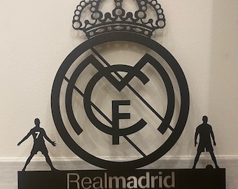 Real Madrid LED Wall Lamp – Football Club Metal Wall Lamp | Designed & Made in Spain | Soccer Fan Gift | Hala Madrid LED Decor