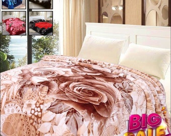 Couverture de luxe chaude et douce à 2 plis, couvre-lit, taille King, 200x240
