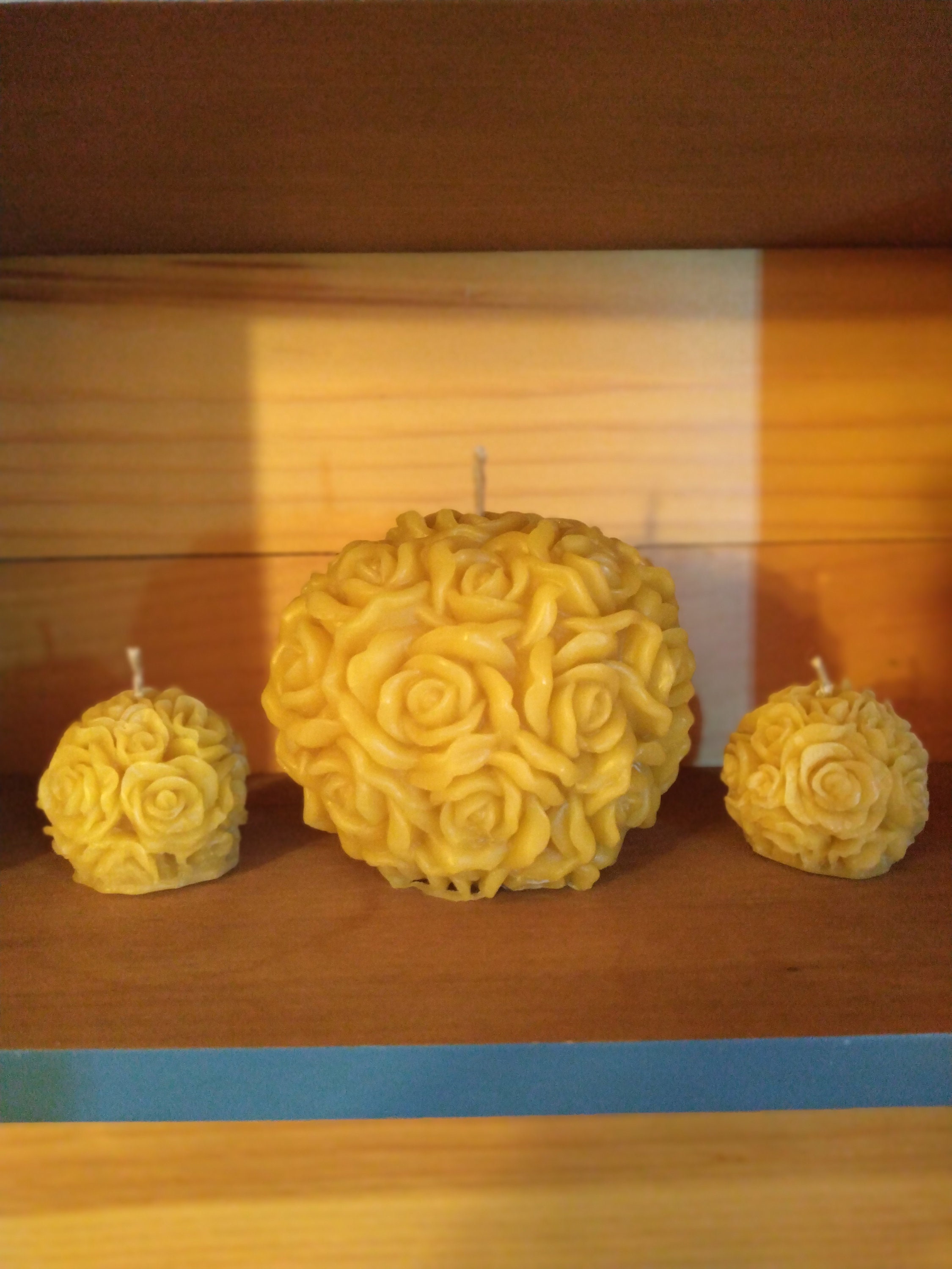 Beeswax Rose Ball Candle – Small - Flights of Fancy HBC