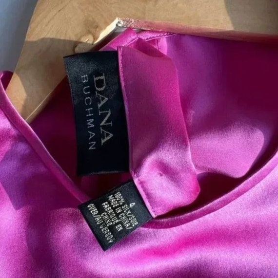 Vintage Dana Buchman Pink Silk Open Button Back B… - image 8