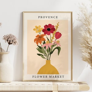 Provence Print - Flower Market Art Print - Printable Art -  Floral Wall Art - Flower Print - Botanical Artwork - Colourful Art - Boho Art